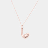 Mini Earbud Charm Necklace - 14k Rose Gold