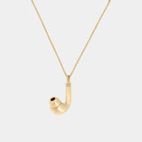 Mini Earbud Charm Necklace - 14k Yellow Gold