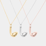 Mini Earbud Charm Necklace - 14k Rose Gold