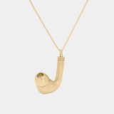 Earbud Charm Necklace - 14k Yellow Gold