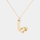 Earbud Charm Necklace - 14k Yellow Gold