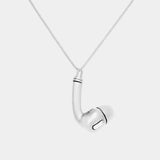 Earbud Charm Necklace - .925 Silver