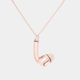 Mini Earbud Charm Necklace - 14k Rose Gold