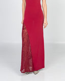 Crimson Motherboard Slit Dress