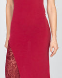 Crimson Motherboard Slit Dress