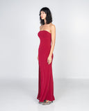 Crimson Motherboard Slit Dress