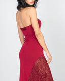 Crimson Motherboard Slit Dress