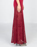 Crimson Motherboard Slit Dress