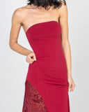 Crimson Motherboard Slit Dress