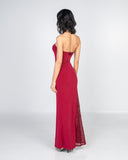 Crimson Motherboard Slit Dress