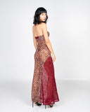 Leopard Motherboard Slit Dress