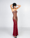 Leopard Motherboard Slit Dress