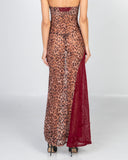 Leopard Motherboard Slit Dress