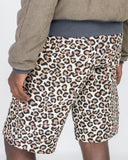Leopard Tab Canvas Shorts