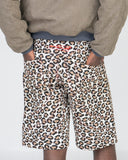 Leopard Tab Canvas Shorts